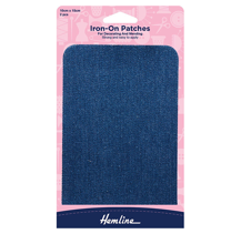 Iron-On Patches Polycotton Twill, Mid Denim