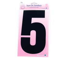 Iron on Number LARGE 20cm - Black 5