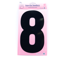 Iron on Number LARGE 20cm - Black 8