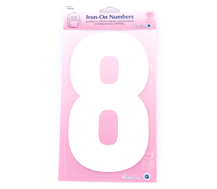 Iron on Number LARGE 20cm - White 8