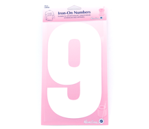 Iron on Number LARGE 20cm - White 9