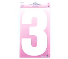 Iron on Number EXTRA LARGE 30cm - White 3