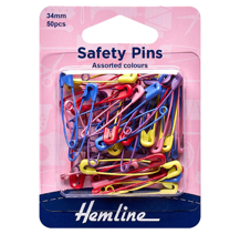 Hemline - Pins Safety 50 pcs - Multi Color 
