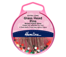 Hemline - Pins Glass Head 0.75 x 51mm 110pcs (approx.)
