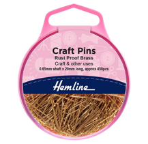 Hemline - Craft Pins 25gm - Brass (Nickle free)