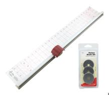 Sew Easy - Quilters Ruler Cutter 4.5 x 27.5in & Rotary Blade Straight 45mm 3pk Set