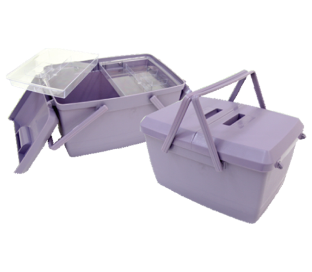 Traditional Large ABS Plastic Sewing Box Lilac (38 x 26 x 25cm) by