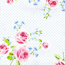 Fabric Gutermann X Birch Summer Loft Roses 110cm X 10Mt 100% Co White-Dusty Blue-276