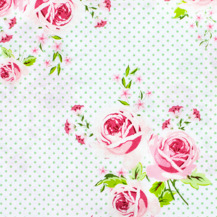 Fabric Gutermann X Birch Summer Loft Roses 110cm X 10Mt 100% Co White-Soft Green-152