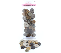 Buttons - Bulk pack - Assorted Brown/ GrayDesigns and Sizes