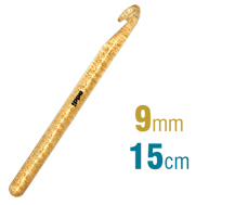 Addi Crochet Hook 15Cm X 9.00Mm - champagne/gold glitter
