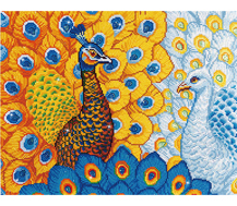 DIAMOND DOTZ - Romantic Peacocks - 57 x 49cm (22.4 x 19.3in)