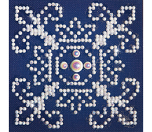 Diamond Dotz - White on Blue - 10.2 x 10.2cm (4 x 4in)