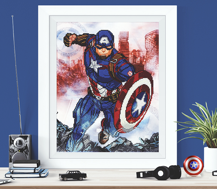 Marvel - Cap In Action - 53 x 42cm