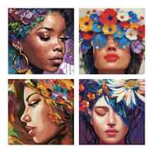 Four Beauties - 12.7 x 12.7cm