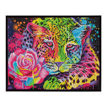 Neon Rainbow Leopard - 35 x 45cm