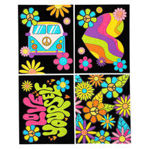 Dotzies Flock Neon Peace & Love - 25 x 20cm