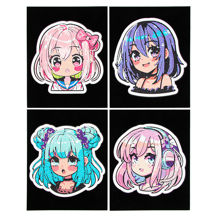 Dotzies Flock Neon Anime Girls - 25 x 20cm
