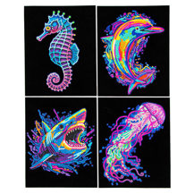 Dotzies Flock Neon Sea Life - 25 x 20cm