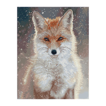 Square Snowflake Fox - 45 x 35cm