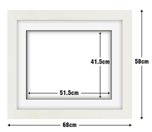 White Frame with White Mat Board DDF11.W515X415MW