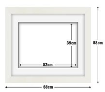 White Frame with White Mat Board DDF11.W520X390MW