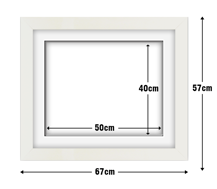 White Frame with White Mat Board DDF13.W400X500MW
