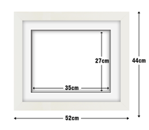 White Frame with White Mat Board DDF14.W270X350MW