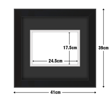 Black Frame with Black Mat Board DDF15.B175X245MB