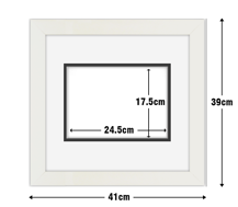 White Frame with White Mat Board DDF15.W175X245MW