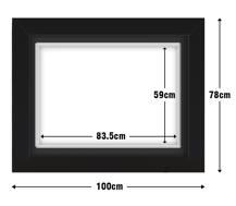 Black Frame with Black Mat Board DDF16.B590X835MB