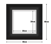Black Frame with Black Mat Board DDF19.B300X300MB