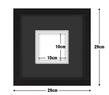 Black Frame with Black Mat Board DDF20.B100X100MB