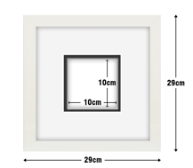 White Frame with White Mat Board DDF20.W100X100MW