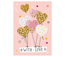 DIAMOND DOTZ - Greeting Card - Love Balloons - 12.6 x 17.7cm