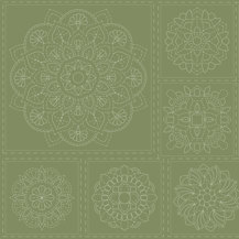 Sashiko Panel - Linen/Cotton 137 x 50cm Mandala Jungle Nights