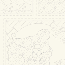 Sashiko Panel - Linen/Cotton 137 x 50cm Fauna Natural