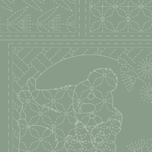 Sashiko Panel - Linen/Cotton 137 x 50cm Fauna Kentucky