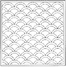 DARUMA - Sashiko Printed Cloth White - Clam Shell