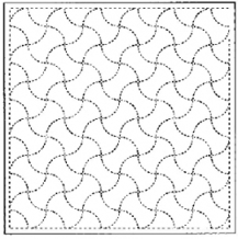 DARUMA - Sashiko Printed Cloth White - Apple Core