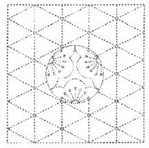 DARUMA - Sashiko Printed Cloth White - Diamonds & Flowers