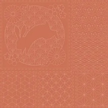 Sashiko Panel - Linen/Cotton 137 x 50cm Traditional Design Burnt Clay