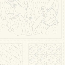 Sashiko Panel - Linen/Cotton 137 x 50cm Ocean Natural