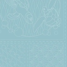 Sashiko Panel - Linen/Cotton 137 x 50cm Ocean Blue Lagoon