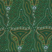 M&S Textiles Australia - Bush Tomato & Waterhole Green 