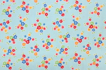 Riley Blake Printed Cotton - Bright Flowers Aqua 112cm