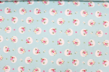 Riley Blake Printed Cotton - Blooms Aqua 112cm