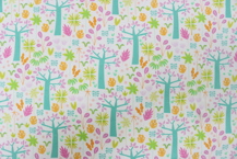 Riley Blake Printed Cotton - Colourful Forest White 112cm