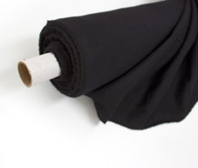 Jet Black Flannelette 100% Cotton Dyed, Low Loft 150cm x 15m Roll - Black