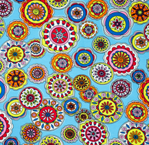 French Terry Jersey Fabric - Druck 160cm - Blue Mandalas